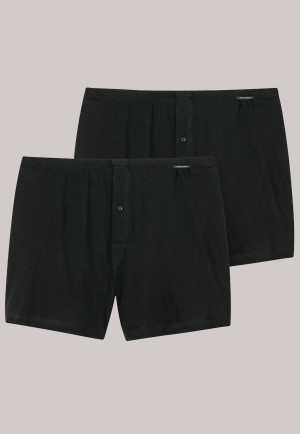 Boxers jersey uni noir Par lot de 2 - selected! premium