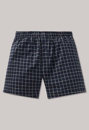 Short Boxer, Jersey à carreaux bleu foncé - Dark Sapphire