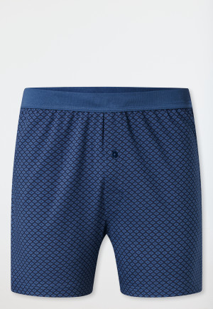 Boxershorts Organic Cotton gemustert atlantikblau - Comfort Fit