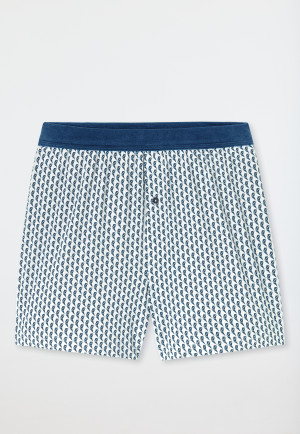 Boxershorts Organic Cotton gemustert silber - Comfort Fit