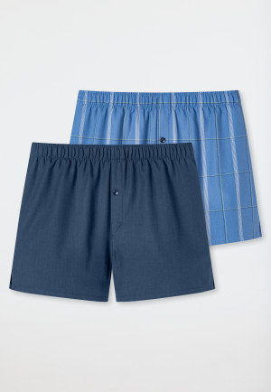 Boxer shorts woven 2-pack checks midnight blue / denim blue multicolored - Boxershorts Multipacks