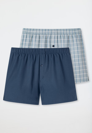 Boxer shorts woven 2-pack checks midnight blue / multicolored - Boxershorts Multipacks