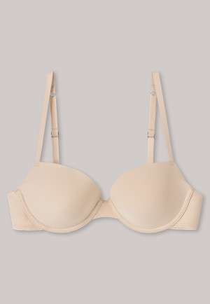 Reggiseno con ferretti e imbottiture color sabbia - Pure Effect