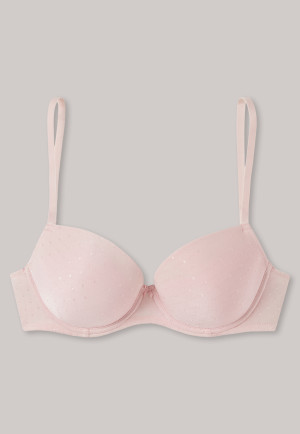 Underwire bra with pink cup polka-dotted - Pure Jacquard