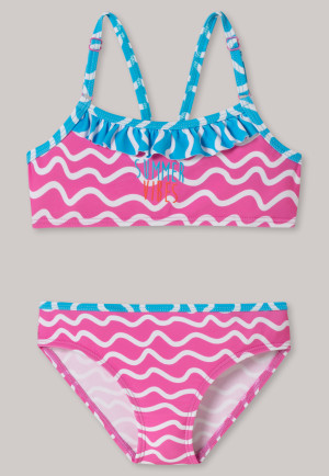 Bustier-Bikini Wirkware recycelt LSF40+ Wellen Rüschen mehrfarbig - Cat Zoe