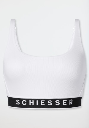 Brassière côtelé brossé coton bio blanc - Pure Rib