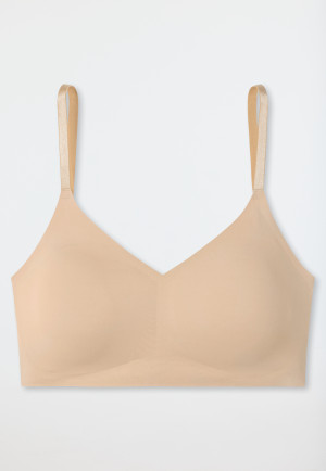 Bustier microfiber removable pads sand - Invisible Soft