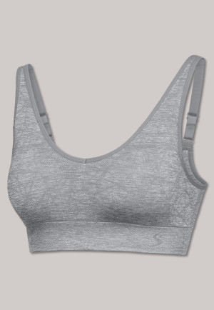 Seamless bustier removable pads silver gray - Active Mesh Light