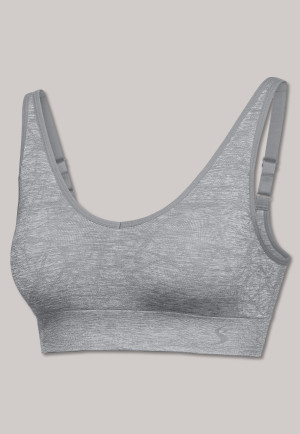 Reggiseno bustier con imbottiture rimovibili senza cuciture grigio argento - Active Mesh Light