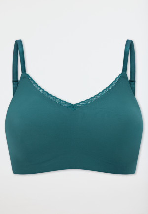 Bustier seamless herausnehmbare Pads Spitze grün - Invisible Soft Lace