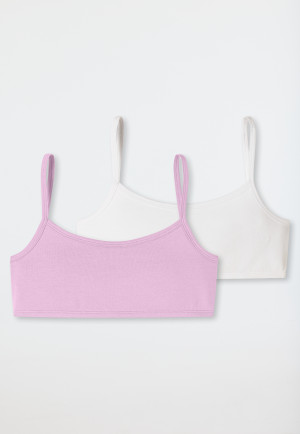 Bustiers 2-pack Organic Cotton white / pink - 95/5