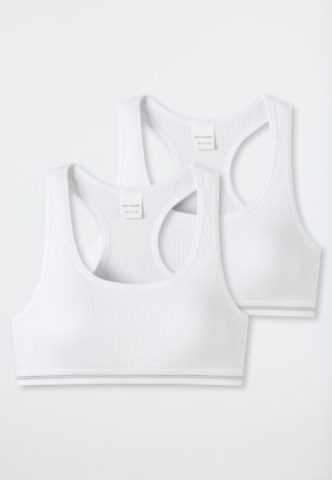 bustier 2-pack double rib white Long Life Cotton