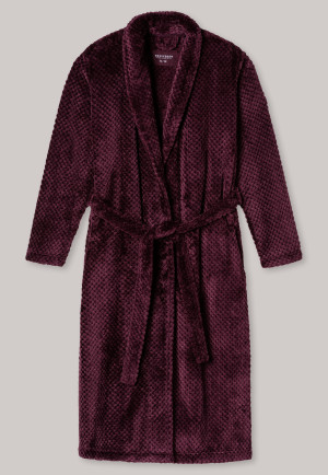 Fleece coat shawl collar burgundy - selected! premium inspiration
