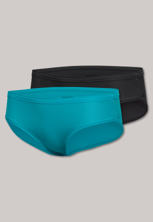 Shortys ultra légers de couleur turquoise et noire par lot de deux - Active Mesh Light