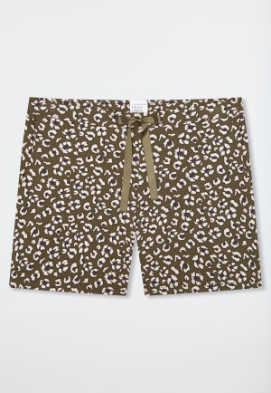 Hose kurz oliv gemustert - Mix+Relax