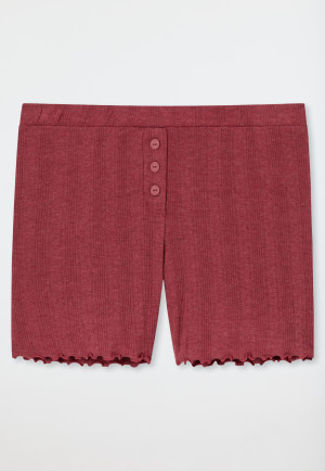 Pantalon court coton bio ajouré boutons décoratifs baies - Mix + Relax