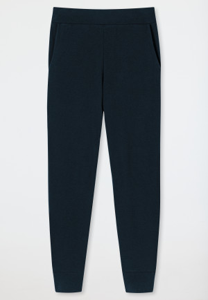 Pants long double rib brushed midnight blue - Mix+Relax