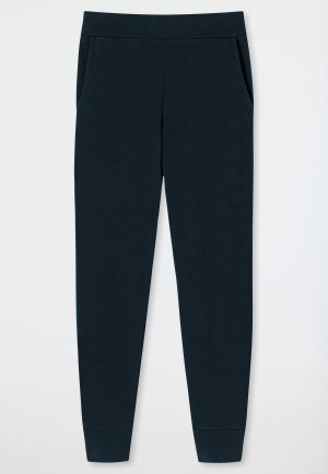 Pants long double rib brushed midnight blue - Mix+Relax