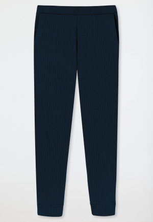 Pants long interlock organic cotton cuffs midnight blue - Mix & Relax