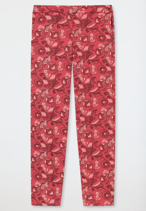 Pantalon long interlock imprimé cachemire rouge clair - Mix+Relax