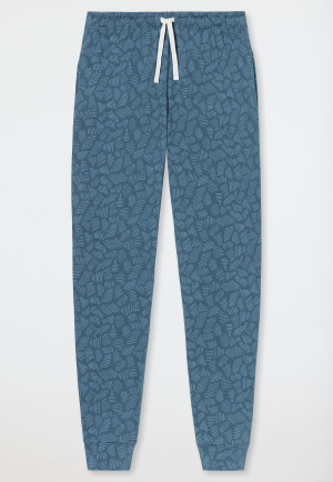 Pantalon long jersey poignet bleu jeans imprimé - Mix+Relax