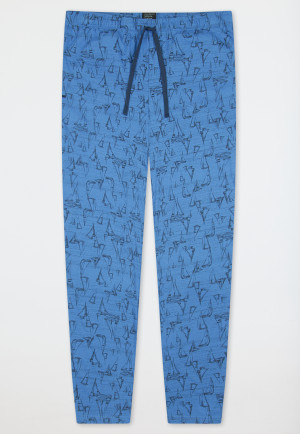 Pantaloni lunghi con stampa marittima indaco - Mix+ Relax