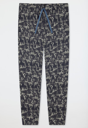 Pantalon long imprimé maritime bleu marine - Mix+Relax
