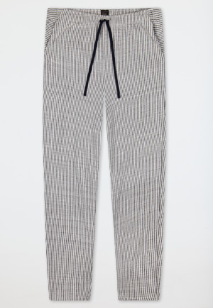 Hose lang Single Jersey Jacquard Streifen nachtblau - Mix+Relax