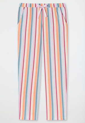 Pantaloni lunghi in tessuto di viscosa a righe, multicolori - Mix+Relax