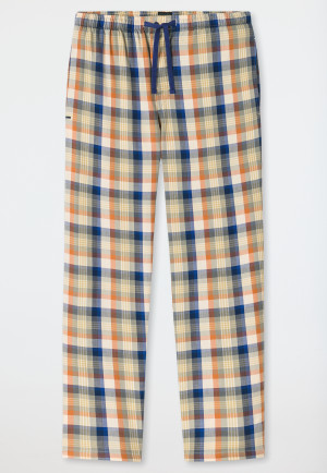 Pants long woven fabric beige chequered - Mix+Relax