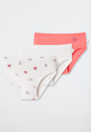 Hipster briefs 3-pack ladybug red/ white - Fine Rib