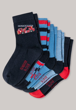 Chaussettes pour garçon en lot de 5 multicolores - pompiers