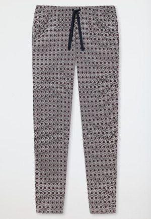 Lounge pants long fine interlock patterned dark gray - Mix+Relax