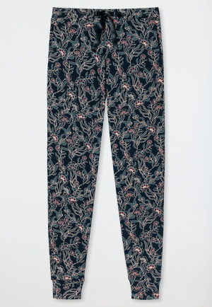 Lounge pants long modal cuffs patterned multicolored - Mix & Relax