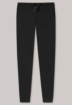 Pantalon de détente long poignets en modal noir - Mix + Relax