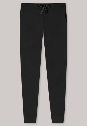 Lounge pants long modal cuffs black - Mix + Relax