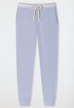 Lounge pants long organic cotton cuffs lilac - Mix+Relax