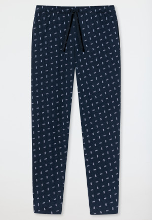 Lounge pants long organic cotton lilac patterned - Mix & Relax