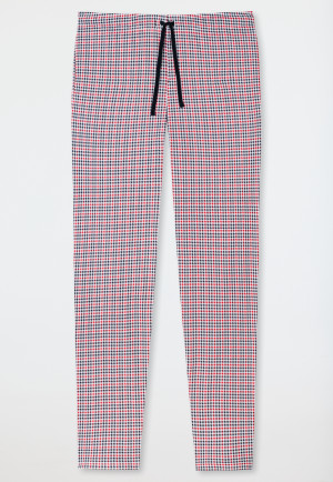 Lounge pants long organic cotton checked red - Mix & Relax