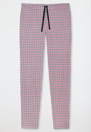 Loungehose lang Organic Cotton kariert rot - Mix+Relax