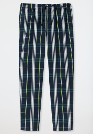 Pantalon d'intérieur long matière tissée coton bio carreaux multicolore - Mix+Relax