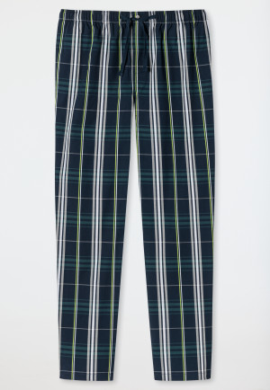 Pantalon d'intérieur long matière tissée coton bio carreaux multicolore - Mix+Relax