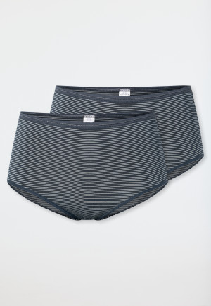 Culotte bleu nuit et blanc à rayures par lot de deux- Modal Essentials