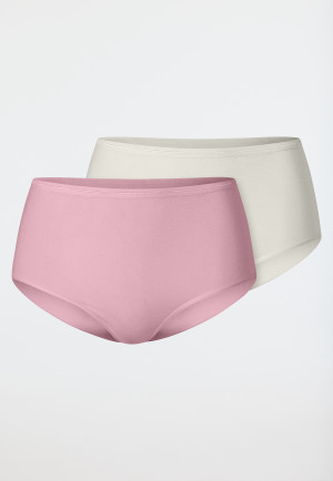 Midi panty 2-pack rosewood/ cream - Modal Essentials