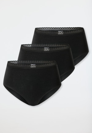 Midi-Slips 3er-Pack Spitze schwarz - Modern Multipacks