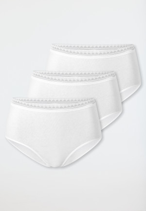 Slip midi confezione da 3 pezzi in pizzo bianco - Modern Multipacks