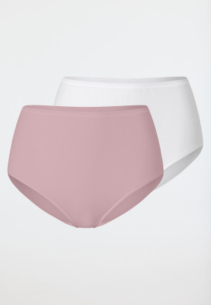 Midi briefs 2-pack Organic Cotton white/ soft pink - 95/5