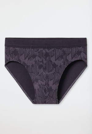 Slip mini con fantasia interlock in carbone - Fine Interlock