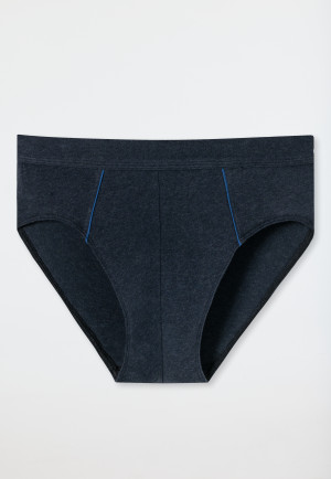 Slip mini coton bio passepoils bleu chiné - Comfort Fit