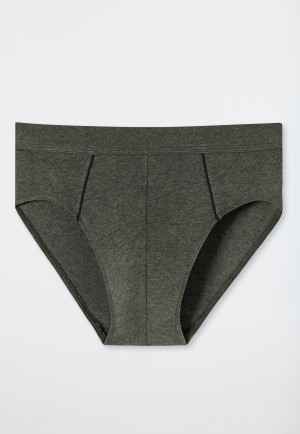 Slip mini coton bio passepoils vert chiné - Comfort Fit